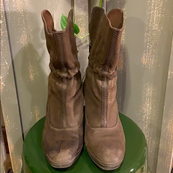 Clarks Artisan brown leather tie back heel boots - Picture 8 of 9